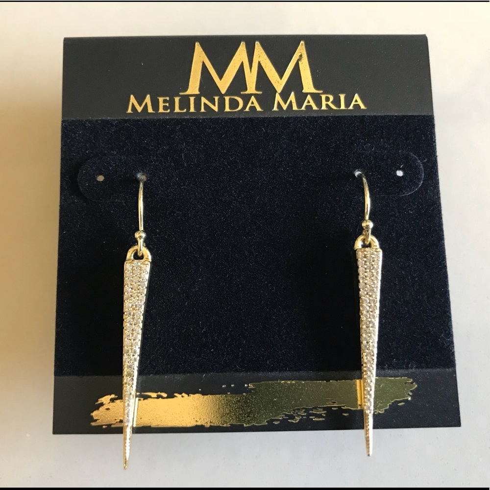 Melinda Maria Lillian pave spike drop earrings